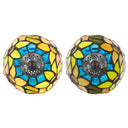 12"H Stained Glass Sunflower Blossoms Accent Table Lamp