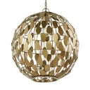 16" W Abby Glam Gold Globe Shade Pendant Light with Oval Metal Cutouts