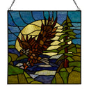 14" H Bald Eagle Stained Glass Window Panel