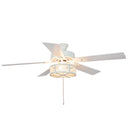52"W Alabaster Mesh 5-Blade LED Ceiling Fan