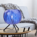 11.5" H Libby Black Tripod Table Lamp with a Blue Globe Shade