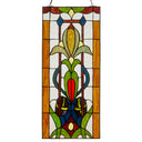 24" H Fleur de Lis Pub Stained Glass Window Panel