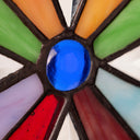 15" H Tiffany-Style Cross Stained Glass Window Panel