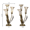 21.75"H Hand Blown Mercury Glass 3 Lily Uplight Accent Lamp