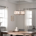 8"H Dixsie Woodgrain Finish Metal Caged Farmhouse 4-Light Chandelier