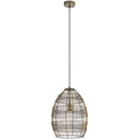 18.5"H Woven Organic Cage Oversized 1-Light Pendant