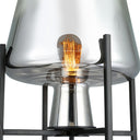 Leticia River of Goods Black Metal and Silver Glass Bowl 61-Inch Floor Lamp