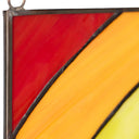 7" H Rainbow Paw Print Tiffany-Style Stained Glass Window Panel. Close up