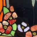 12.5"H Stained Glass Cats in the Garden Window Panel