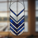 14"H Darby Blue Arrows Stained Glass Window Panel