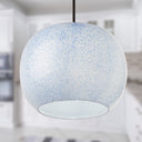 9.8" W Betty Glam Handblown Blue & White Globe Shade Pendant