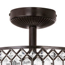 15.25"H Tiered Jeweled Glass and Metal Semi-Flush Mount Lighting Fixture