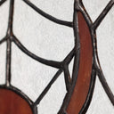 12" H Tiffany-Style Halloween Spider Web Stained Glass Window Panel