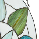 10" H Floral Geometric Stained Glass Window Panel