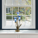 21"H Mercury Glass 3 Lily Uplight Accent Lamp