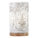 10.5" H Nautical Coast White Cylinder Shade Block Base Accent Lamp