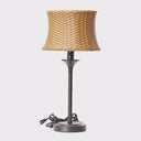 25.25"H Outdoor and Indoor Basket Weave Table Lamp