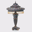 27.5"H Tiffany Style Stained Glass Parisian Double Lit Table Lamp