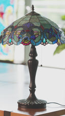 24.5" H Marlowe Multicolor Tiffany-Style Stained Glass Table Lamp