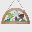 14" H Tiffany-Style Floral Stained Glass Window Panel