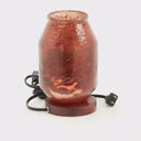 7.25" H Caroline Burnt Red Novelty Shade Accent Lamp with Mango Wood Block Base
