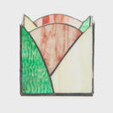 4.75" W Abstract Wave Design Stained Glass Candle Holder