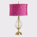 30.5" H Colette Fuchsia Drum Shade Geometric Glass Table Lamp