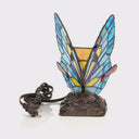 9"H Tiffany Stained Glass Flying Butterfly Accent Lamp