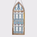 48.5" H Floral Cathedral Tiffany-Style Stained Glass Window Panel