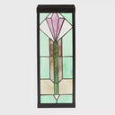 River of Goods Green Stained Glass and Black Metal Rectangular 1-Light Outdoor Wall Sconce