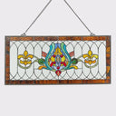 30"L Fleur De Lis Stained Glass Pub Window Panel