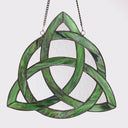 11.75" H Trinity Knot Celtic Stained Glass Window Panel