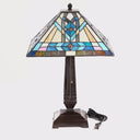 21" H Amberly Tiffany-Style Stained Glass Empire Shade Candlestick Table Lamp