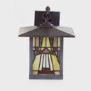 11.75"H Mission 1-Light Stained Glass Oil Rubbed Bronze Outdoor Light Fixture