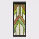 River of Goods Green Stained Glass and Black Satin Rectangular 1-Light Outdoor Wall Sconce