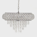 14.25"H Clear and Chrome Tiered Crystal Glass Plug-in and Hardwire Hanging Chandelier