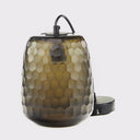 7" W Payton Retro Brown Hand Blown Glass Globe Shade Pendant Light with Hand Cut Honeycomb Design