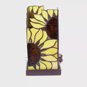 9.75" H Sunflower Stained Glass Hurricane Uplight Accent Lamp
