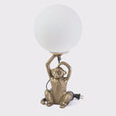 17" H Gold Finish Monkey Table Lamp with Glass Globe Shade