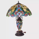 24" H Margaret Double Lit Amber Tiffany Style Stained Glass Table Lamp