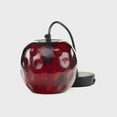 6" W Anthony Retro Red Hand-Blown Glass Globe Shade Pendant Light with Hand Cut Polka Dot Design