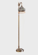 59" H Parisian Tiffany Stained Glass Umbrella Shade Floor Lamp