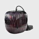 8.5" W Trista Retro Plum Globe Handblown Glass Shade Pendant Light with Hand Cut Stripe Design