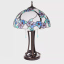 Tula 24.75" H Tiffany-style Teal Bowl Shade Stained Glass Table Lamp