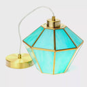 10" W Bouvier Metal and Stained Glass Pendant Light