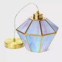 10" W Bouvier Metal and Stained Glass Pendant Light