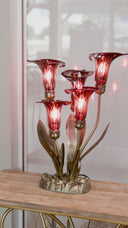 20"H Hand Blown Glass 5 Calla Lily Uplight Accent Lamp