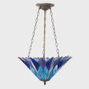 28" H Graceful Azura Unique Tiffany Style Shade Pendant Light