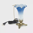 9"H Handpainted Glass Dragonfly Lily Lamp