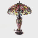 24.5" H Halston Double Lit Amber Bowl Shade Stained Glass Table Lamp